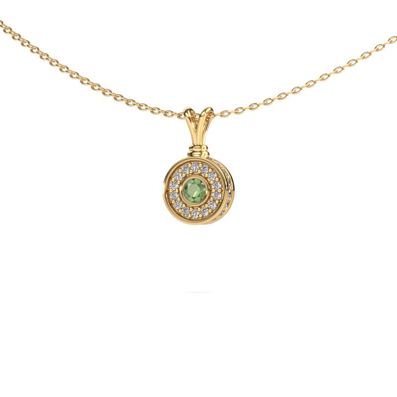 Anhänger Roos 585 Gold Turmalin grün 3 mm