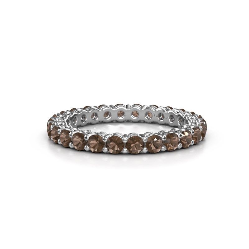 Image of Stackable ring Michelle full 2.4 950 platinum smokey quartz 2.4 mm