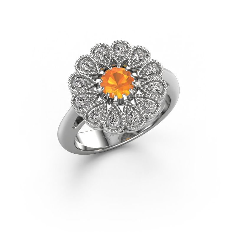 Verlobungsring Kaat 585 Weißgold Citrin 5 mm