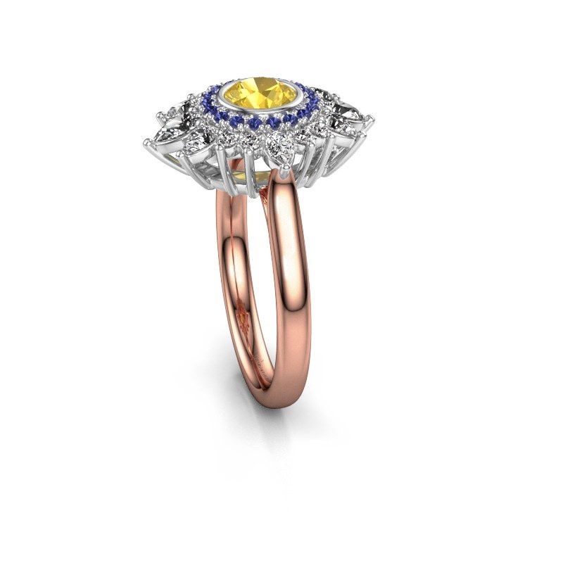 Image of Engagement ring Tianna 585 rose gold yellow sapphire 5 mm