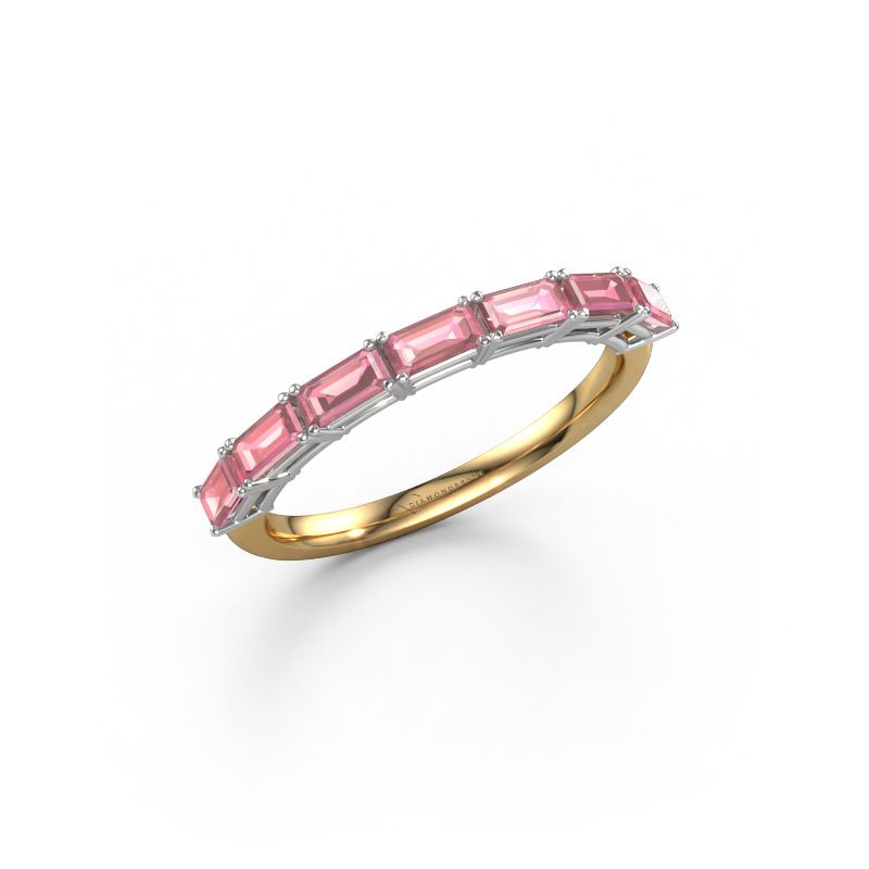 Ring Vivienne half EME 585 gold tourmaline pink 4x2 mm