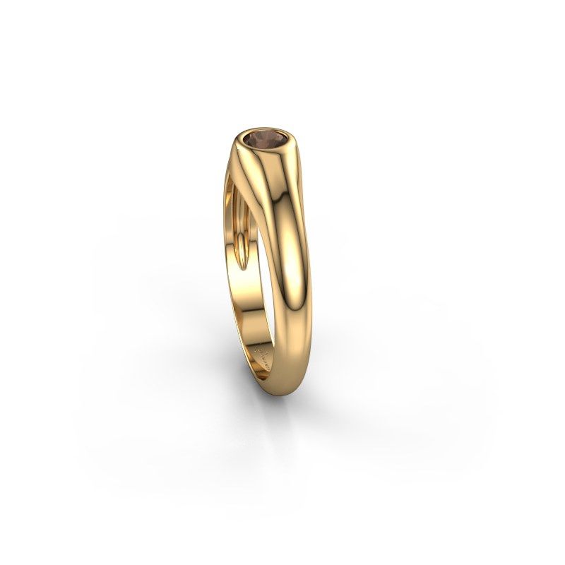 Image of Pinky ring thorben<br/>585 gold<br/>Smokey quartz 4 mm