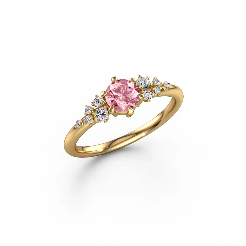 Engagement ring Royce RND 585 gold pink lab grown diamond 5 mm