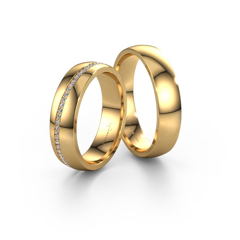Eheringe set WH0109LM25AP ±5x1.7 mm 14 Karat Gold Diamant 0.005 crt