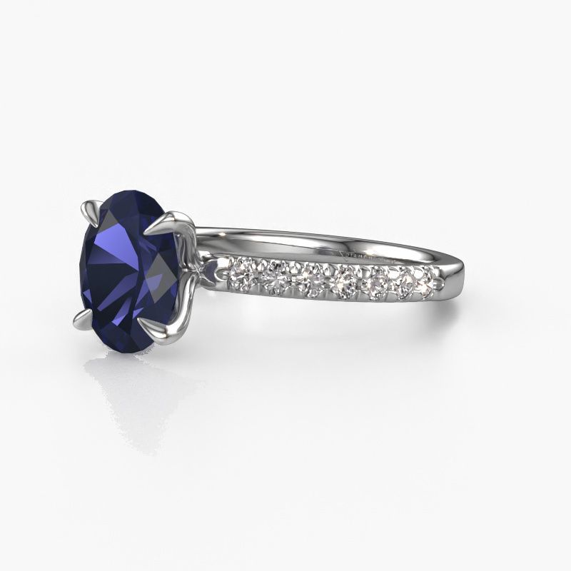 Image of Engagement Ring Crystal Ovl 2<br/>950 platinum<br/>Sapphire 9x7 mm