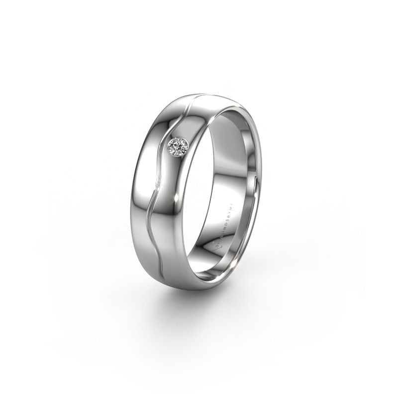 Trouwring WH0701L36AP 950 platina diamant ±6x1.7 mm