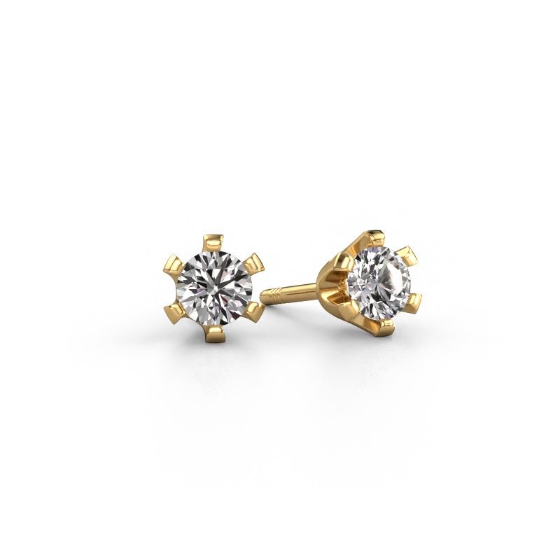 Stud earrings Shana 585 gold zirconia 4 mm