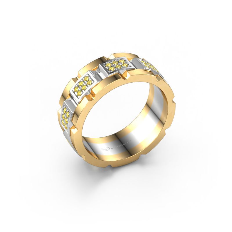 Herrenring Ricardo 3 585 Weißgold Gelb Saphir 1.2 mm