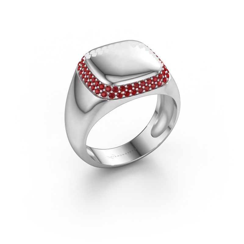 Men's ring Pascal 585 white gold ruby 1.1 mm