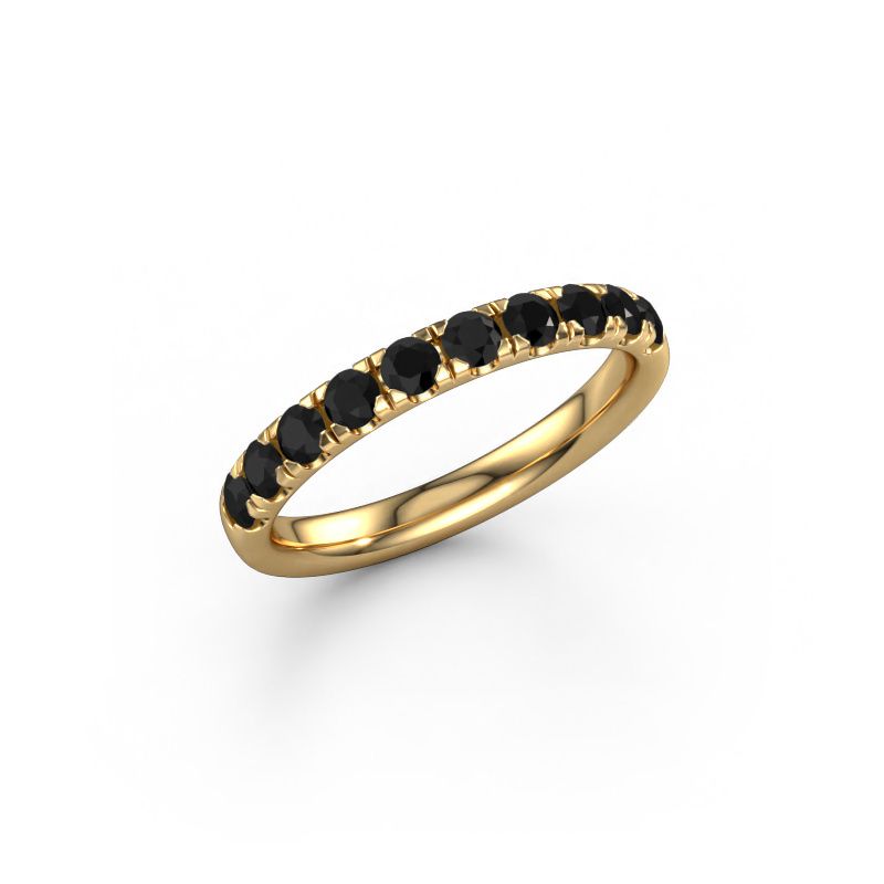Vorsteckring Jackie Half 585 Gold Schwarz Diamant 0.66 crt