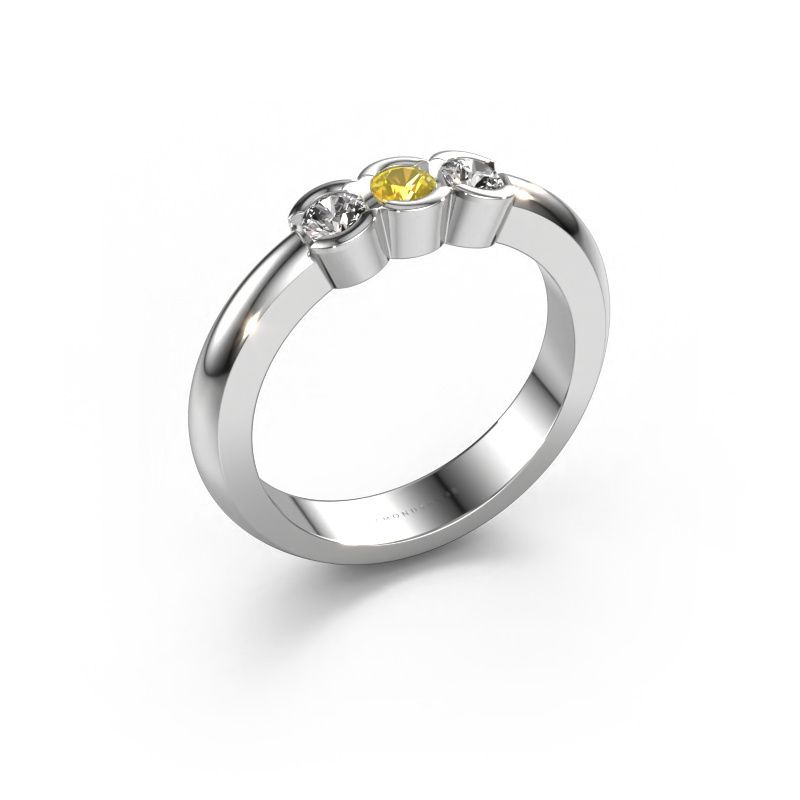 Ring Lotte 3 950 platinum yellow sapphire 3 mm