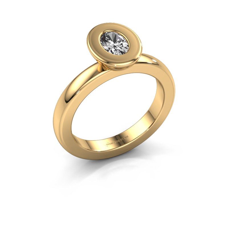 Image de Bague superposée Eloise Oval 585 or jaune diamant 0.50 crt