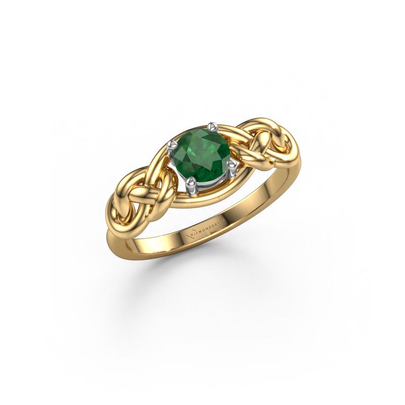 Bague Zoe 585 or jaune emeraude 5 mm