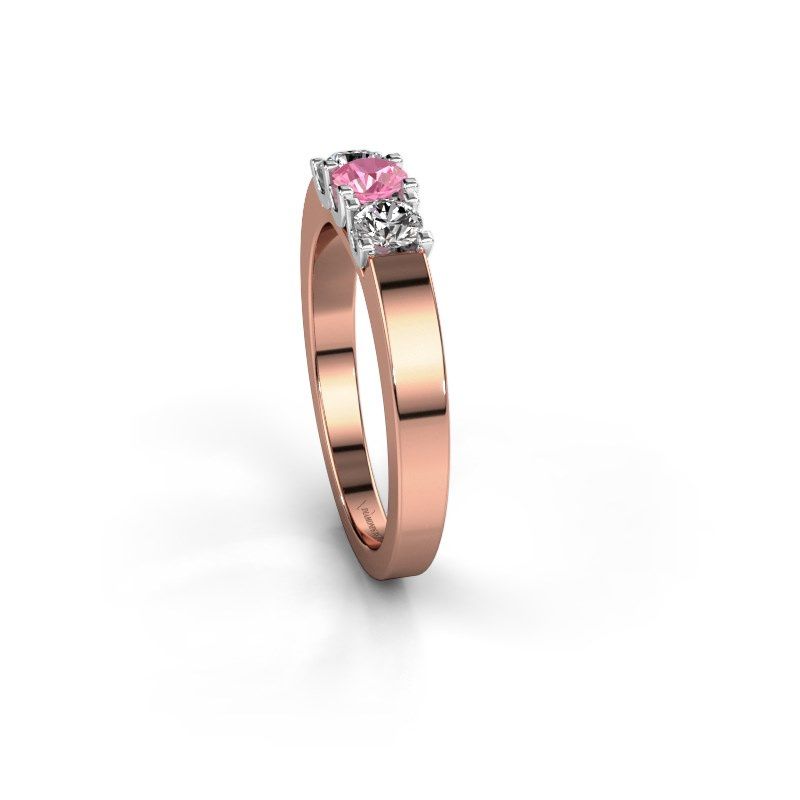 Afbeelding van Ring selina 1<br/>585 rosé goud<br/>Roze saffier 3.7 mm