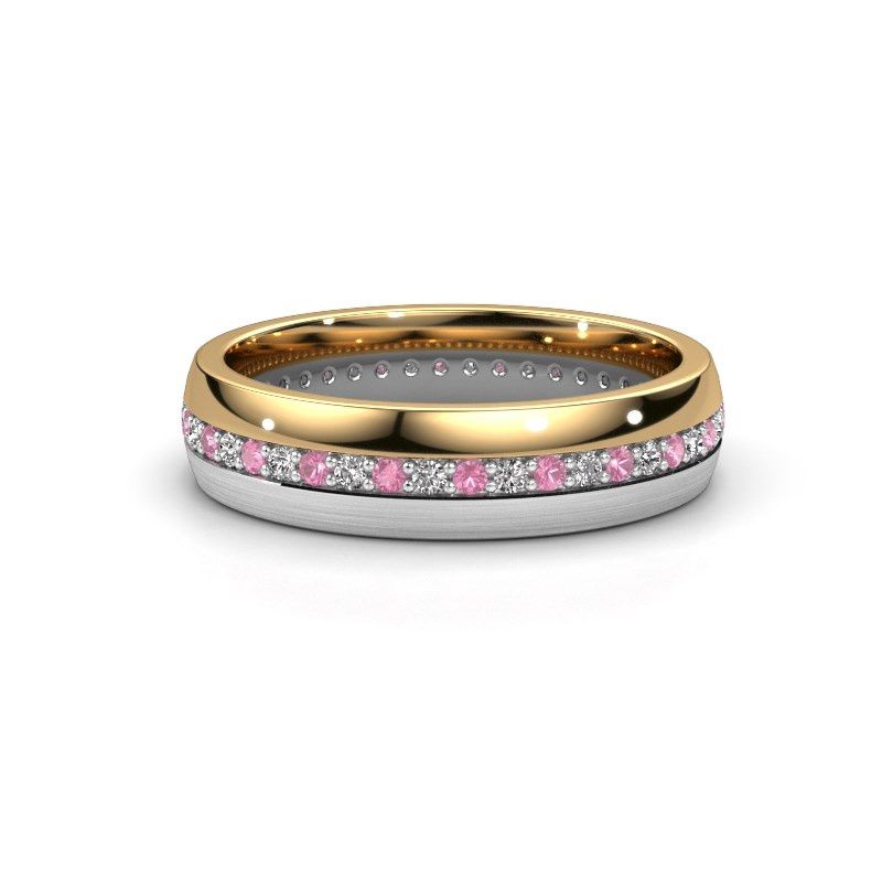 Afbeelding van Trouwring WH0203L25BPM 585 goud roze saffier 1.3 mm ±5x2 mm
