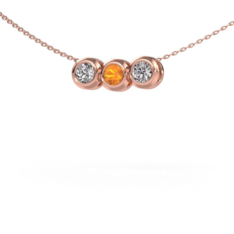 Ketting Kim 3 585 rosé goud citrien 4 mm