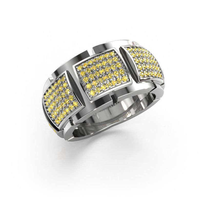 Ring Laura 585 white gold yellow sapphire 1 mm