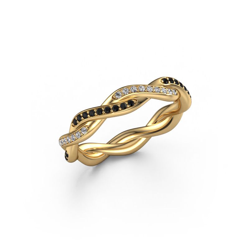 Aanschuifring Swing full 585 goud zwarte diamant 0.396 crt