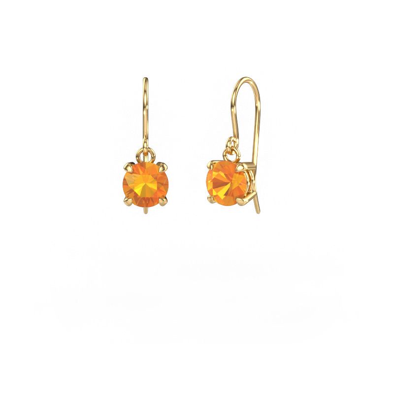 Drop earrings Laurie RND 1 585 gold citrin 6 mm