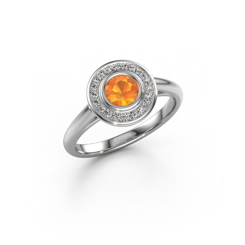 Verlobungsring Noud 1 RND 585 Weißgold Citrin 4.7 mm