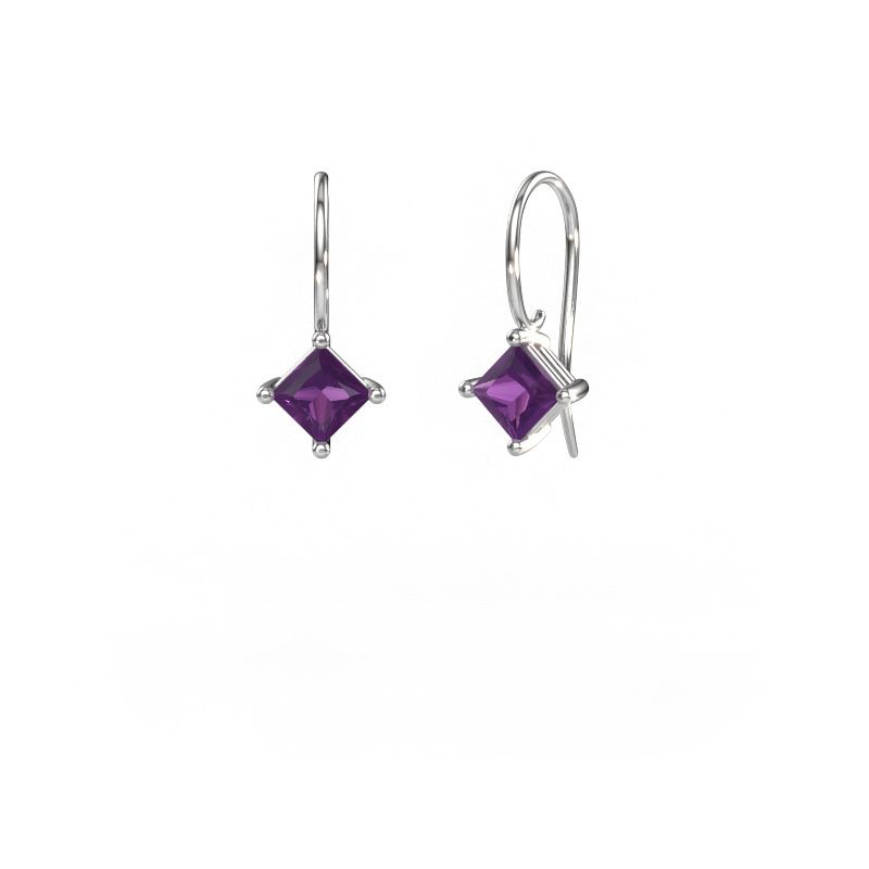 Ohrhänger Cleo SQR 585 Weißgold Amethyst 5.5 mm