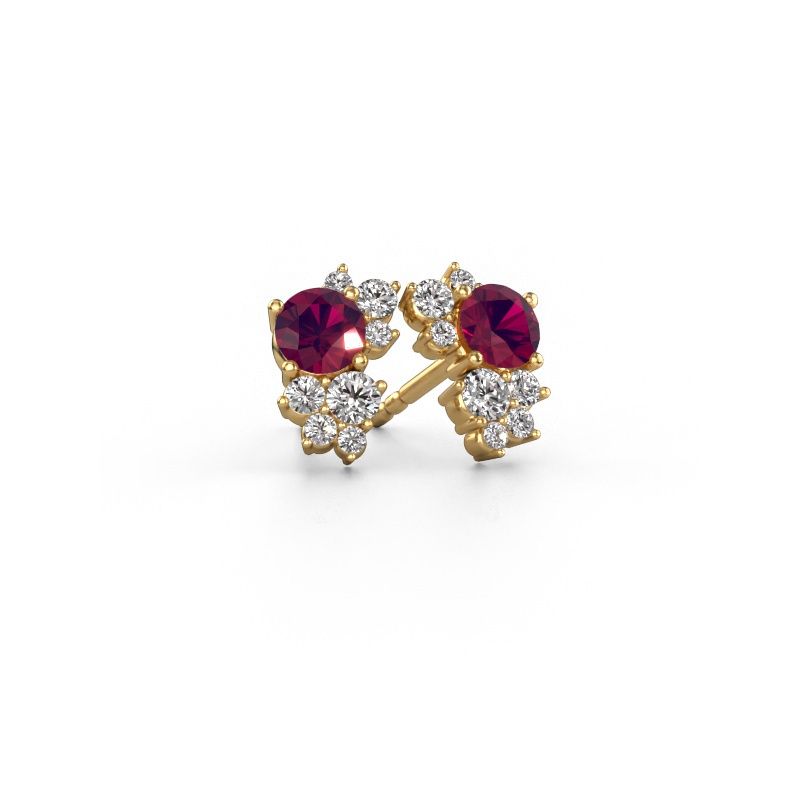 Ohrsteckers Veronica 585 Gold Rhodolit 4.2 mm