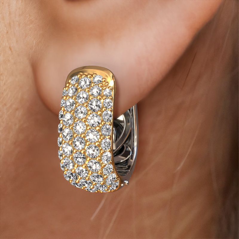 Image of Hoop earrings Danika 8.5 B 585 gold zirconia 1.1 mm