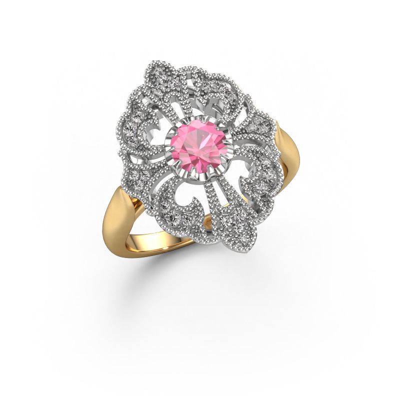 Engagement ring Naida 585 gold pink sapphire 5 mm