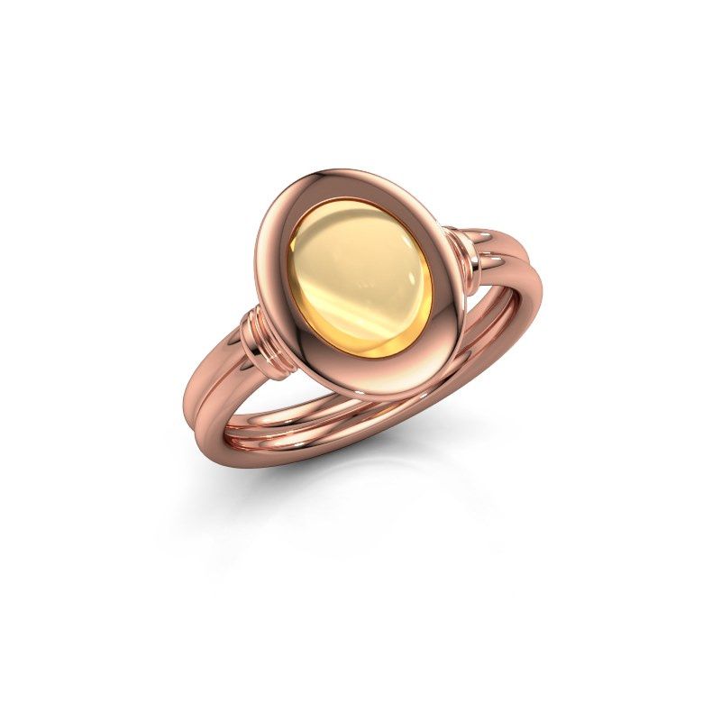 Afbeelding van Ring Brittni<br/>585 rosé goud<br/>Citrien 9x7 mm