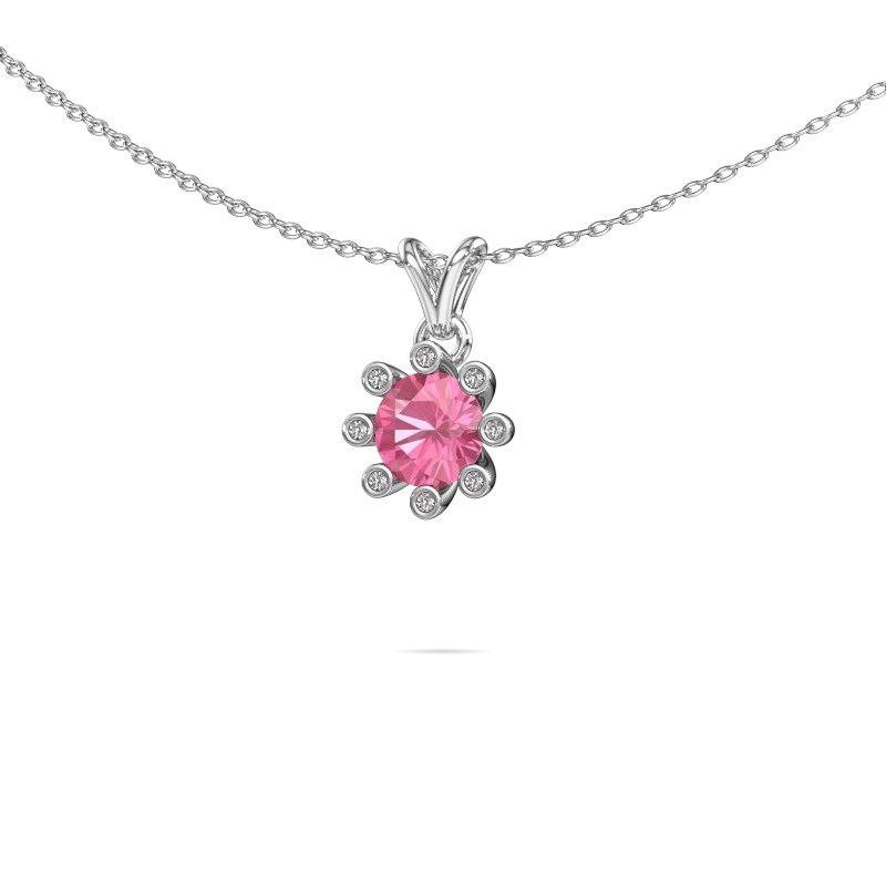 Anhänger Carola 3 950 Platin Pink Saphir 6 mm