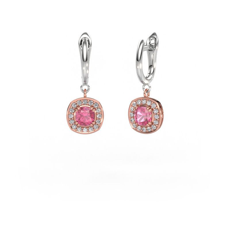 Pendants d'oreilles Marlotte 1 585 or rose saphir rose 5 mm