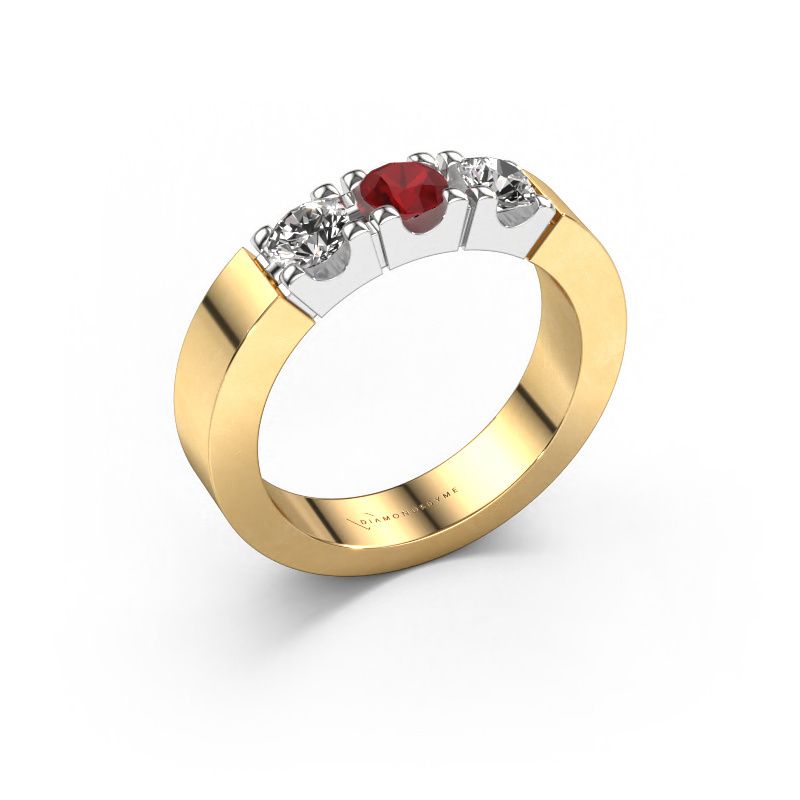 Ring Dana 3 585 gult guld rubin 4 mm