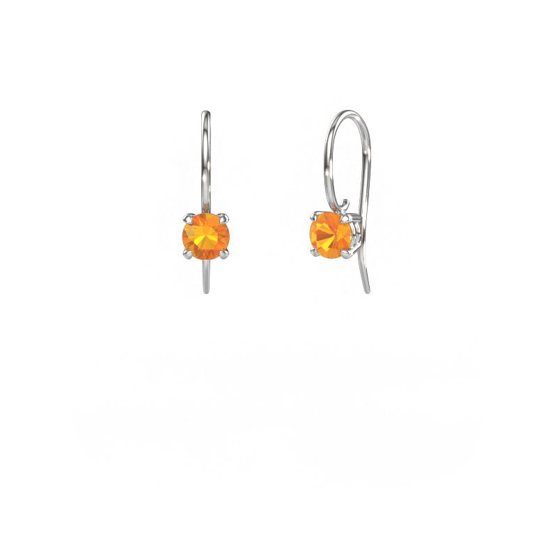 Ohrhänger Cleo RND 585 Weißgold Citrin 5 mm