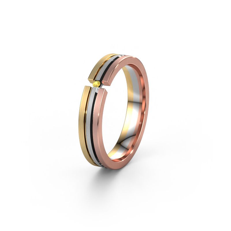 Wedding ring WH0402L14AM 585 white gold yellow sapphire ±4x1.7 mm