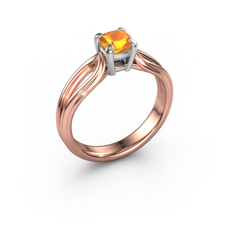 Engagement ring Antonia cus 1 585 rose gold citrin 5 mm