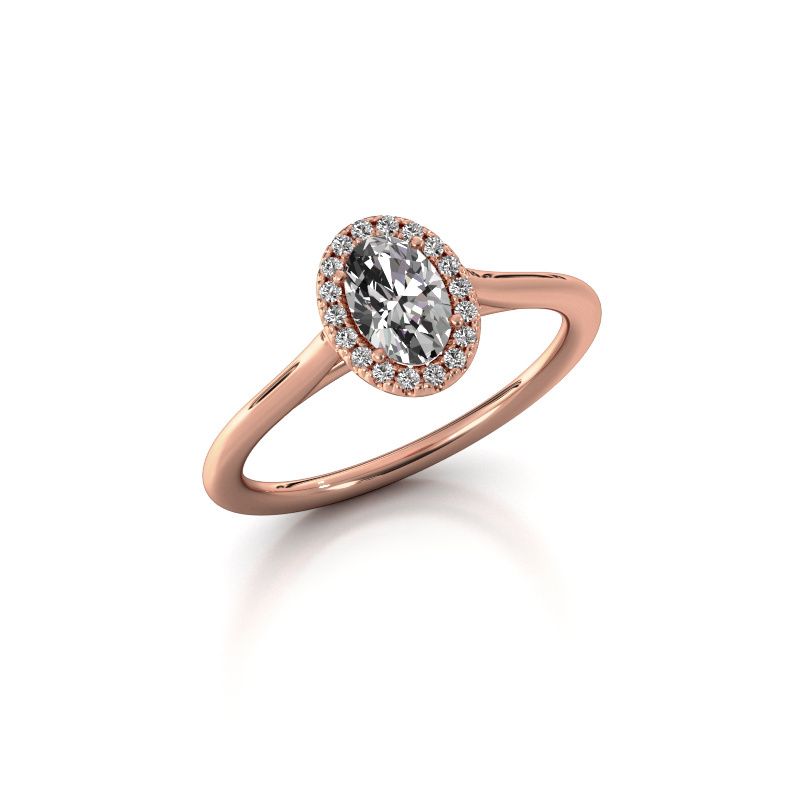 Image of Engagement ring seline ovl 1<br/>585 rose gold<br/>Diamond 0.49 crt