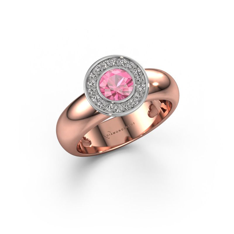 Ring Anna 585 rosé goud roze saffier 5 mm