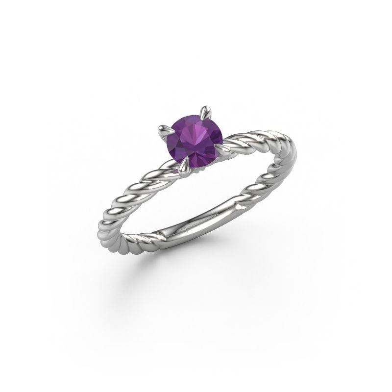 Bague de fiançailles Twanna 950 platine améthyste 5 mm