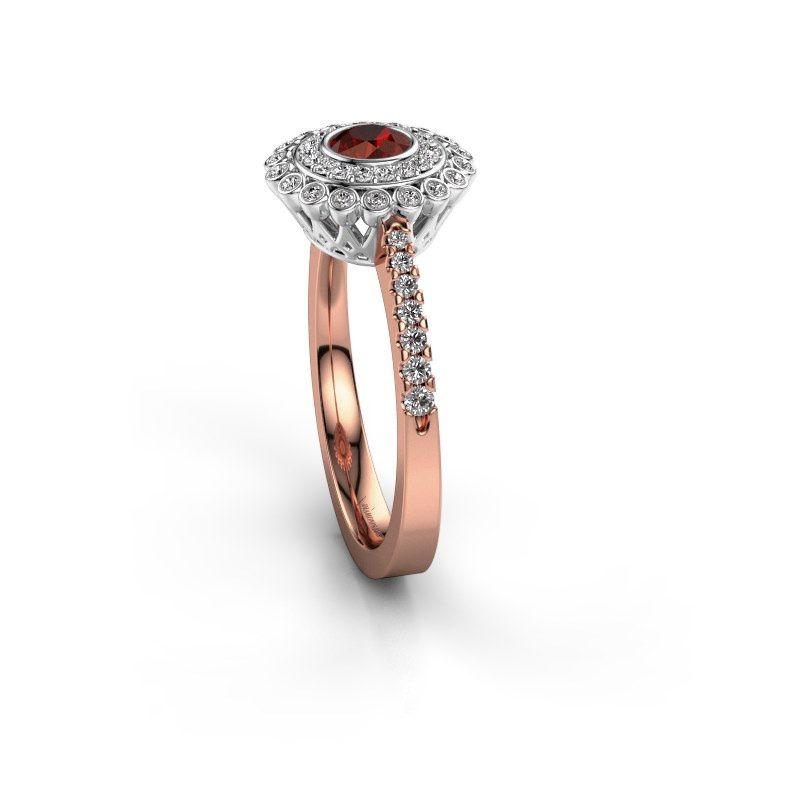 Image of Engagement ring Shanelle<br/>585 rose gold<br/>Garnet 4 mm