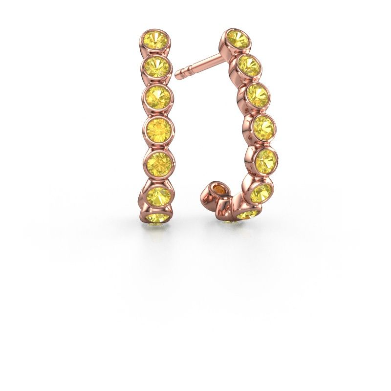 Clous d'oreilles Nova 585 or rose saphir jaune 2.2 mm