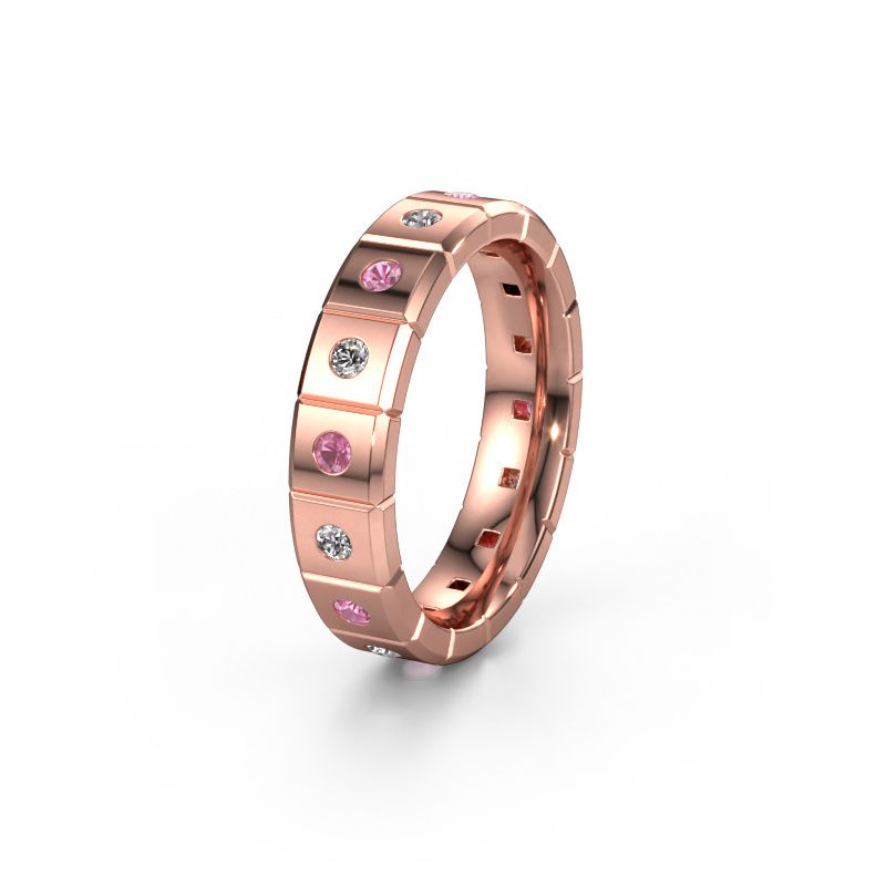 Weddings ring WH2055L15DP 585 rose gold pink sapphire ±5x2.4 mm