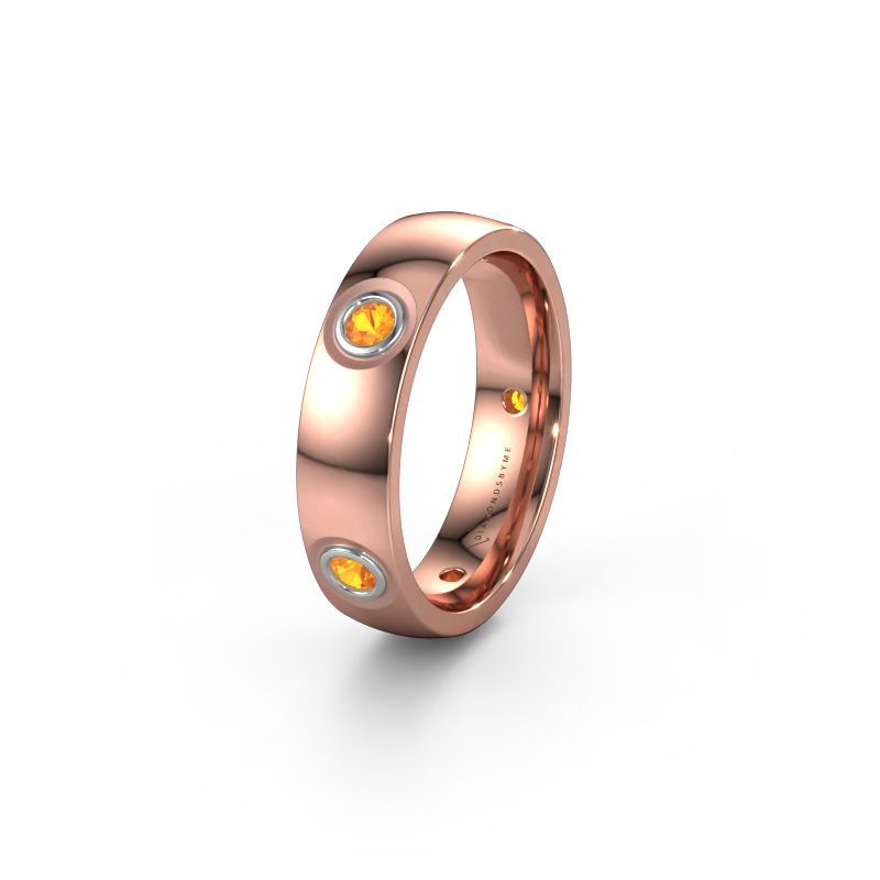 Trauring WH0139L25BP 585 Roségold Citrin ±5x2 mm