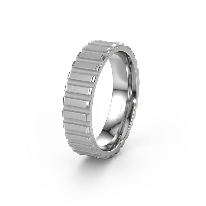 Wedding ring WH0131M46B 585 white gold ±6x2 mm