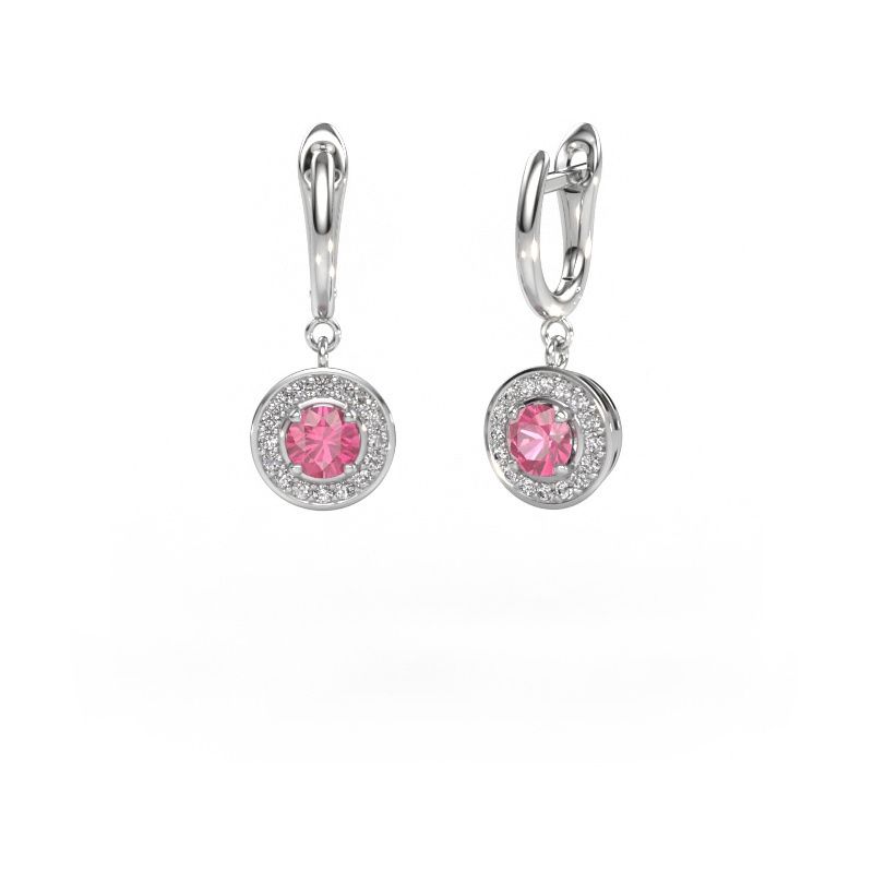 Ohrhänger Ninette 1 950 Platin Pink Saphir 5 mm