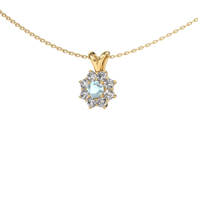 Pendentif Carolyn 585 or jaune aigue-marine 4 mm