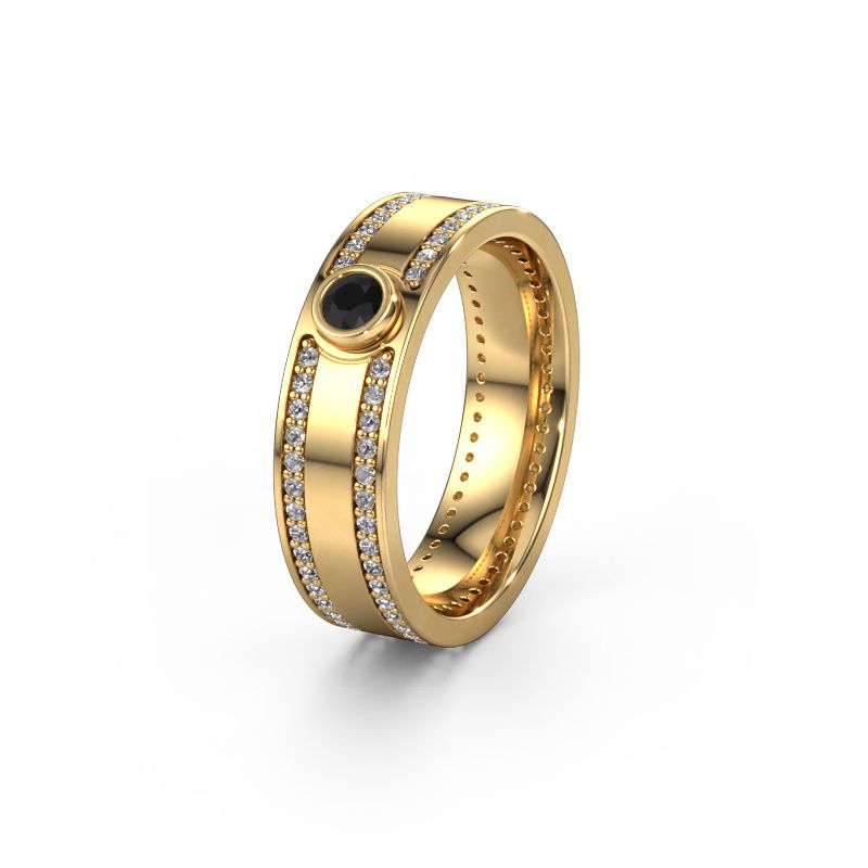 Trauring WH2044P 585 Gold Schwarz Diamant ±6x2 mm