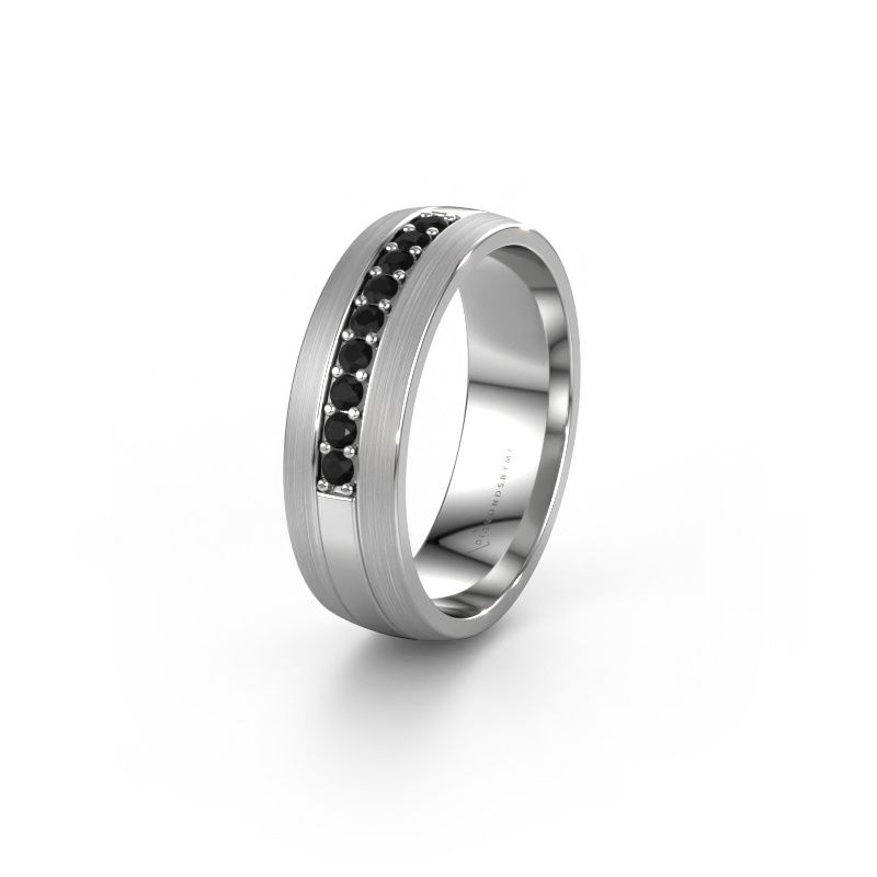 Wedding ring WH0413L26APM 950 platinum black diamond ±6x1.7 mm