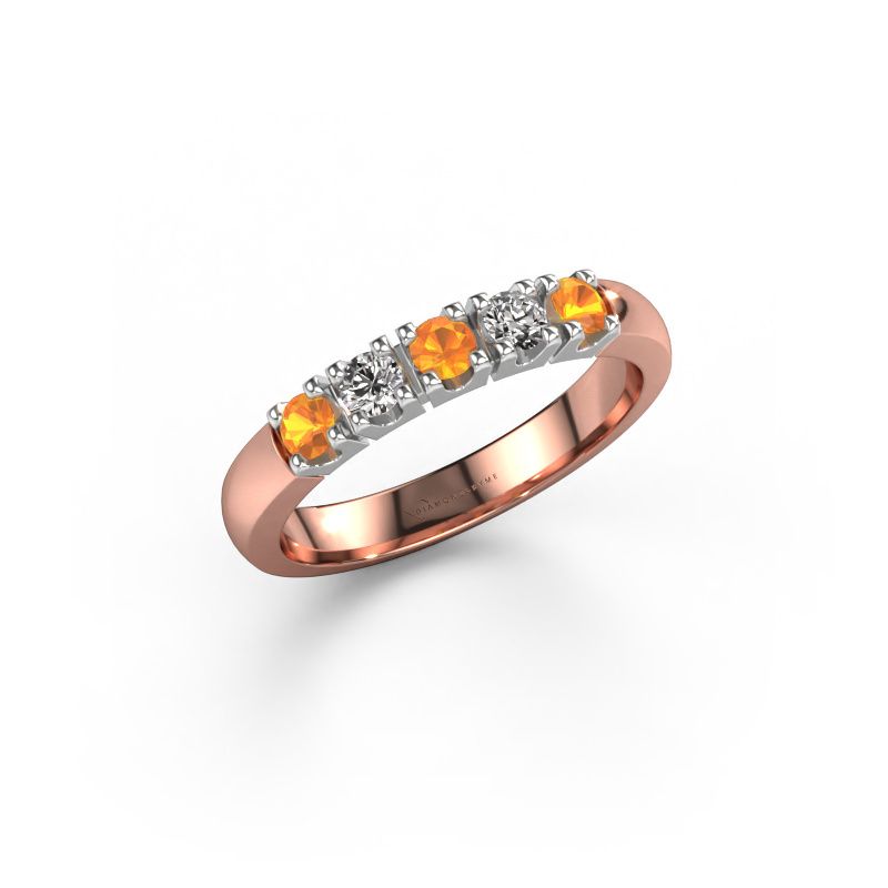 Ring Rianne 5 585 rosé goud citrien 2.7 mm