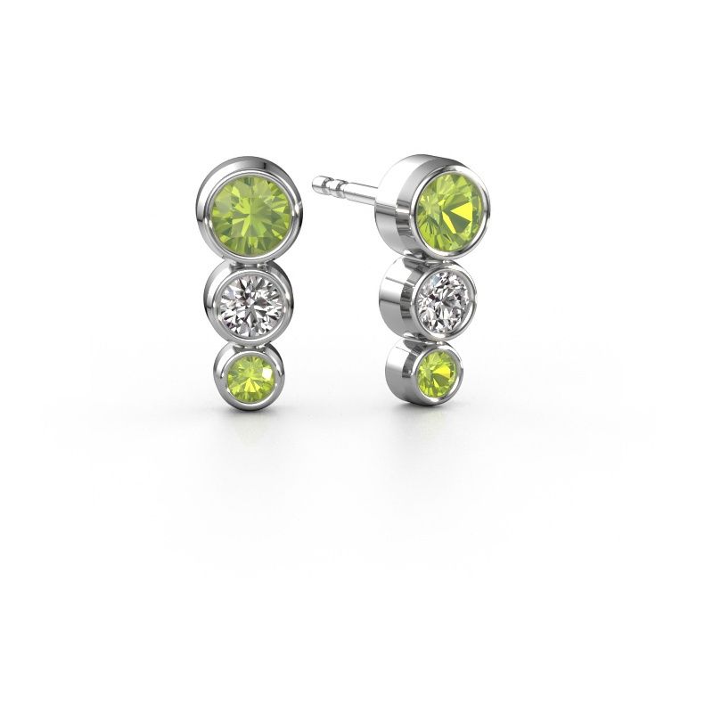 Ohrsteckers Linda 950 Platin Peridot 4 mm