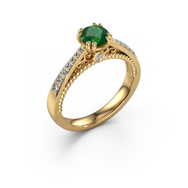 Verlobungsring Rozella 585 Gold Smaragd 5.5 mm